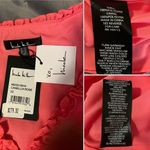 Nicole Miller  Ruffle Cold Shoulder Long Sleeve Dress Coral Camellia Rose 12 NWT Photo 7