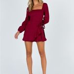 Princess Polly  The Villa Mini Dress Burgundy Photo 2