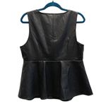 Torrid  Black Faux Leather Lace Up Peplum Fitted Vest Top Biker Plus Size 00 M/L Photo 3