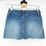 Angels Womens Y2K Vintage Faded Raw Hem‎ Cut Off Denim Micro Mini Skirt Size 5 Blue Photo 7