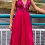 Mori Lee  Elegant Pink Sequin Prom Dress Photo 0
