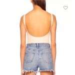 Susana Monaco  Vegan‎ Leather Thong Bodysuit M Women’s - Blanched Almond $148 Photo 2