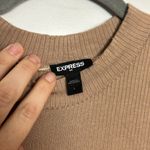 EXPRESS  |Lightweight Tan Ribbed Knit Midi Dress sz Large Photo 3