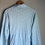 Lake Pajamas Pima cotton Robe in French Blue Watercolor Stems Small Photo 10