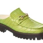 Intentionally Blank NWT Kowloon Leather Loafer Green Crocodile-Embossed in box 7 Photo 0