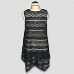 Catherines Cover Up Dress Black Sleeveless Crochet Mesh 1X Photo 1