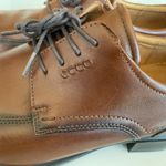 Ecco  Men Amber Brown Leather Oxford Dress Lace Up Shock Absorbent Shoes Size45  Photo 9