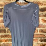 Perla Nera Gray Silver Metallic Short Sleeve Cowl Neck Jumpsuit Women's Size 8 Photo 6