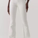Urban Outfitters VIRAL White BDG Ruched V-Front Flare Jeans Photo 4