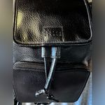 CRAZY HORSE  Leather Backpack Black Zipper-Back Front Compartment Pull-Tie Top Photo 5