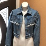 Wild Honey  blue denim fringe jacket Photo 2