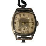 Antique Art Deco WORKING CYMA Tacy Trench Wind Up Watch Time Piece Black Cord Silver Photo 10