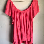 Salmon flowy ruffle top Pink Size L Photo 0