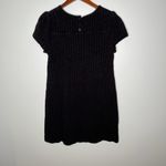 Anthropologie Maeve  Womens Shift Dress Cup Sleeve Diamond Knit Black size small Photo 10