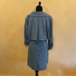 7 For All Mankind Blue Lightweight Gunflap Front Tie Trench Coat Jacket Size L Photo 7