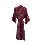 Victoria's Secret Vintage Floral Velvet Burnout Maroon Kimono Robe M/L Feminine Photo 3