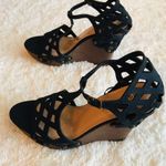 Dollhouse Keefe Black Lattice Wedge Ankle Strap Sandals Size 8 Photo 3