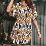 Cupshe Shirt Collar Lace Up Half Sleeves Dress Photo 1