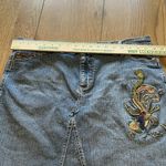 Jeans Lee 1889 Blue Denim Embroidered Peacock Mini Skirt Size 17M Western Photo 2