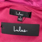 Lulus  Happy Hour Chic Magenta Satin Ruched One-Shoulder Mini Dress size small Photo 2