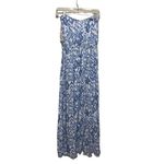 Jessica Simpson Strapless Printed Maxi Dress Blue and White Size Medium Photo 5