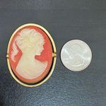 Vintage Unsigned Coral Victorian Cameo Gold Photo 5