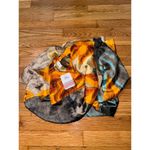 Bon Voyage Yellow Orange Multi Silk Feel 100% Polyester Oblong Scarf Shawl Wrap Photo 4