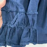 Free People  We The Free Alpine Denim Top Medium Cotton Tiered Bell Sleeve Blue Photo 9
