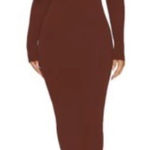 Naked Wardrobe Womens Sculpt Mock Neck Long Sleeve Bodycon Maxi Dress Size S Photo 0