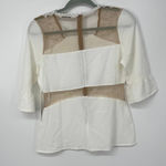 Bishop and Young WHITE TAN BIANCA PEEKABOO LACE ACCENT TOP SMALL Photo 1