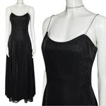 Vintage 90s Scott McClintock Black Prom Dress Rhinestone Straps Small Black Tie Photo 0