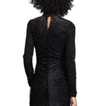 Likely  Leopard Burnout Wylie Dress Size 2 Black Ruched Long Sleeve Mock Neck Photo 5