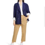 Alex Mill Officer High Rise Straight‎ Leg Pant 2 Khaki Tan Cotton Twill Military Photo 2