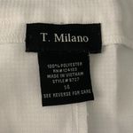 Buttons T Milano 2 pc Top Pencil Skirt Set 14 White V Neck Cuffed Sleeve Zip Photo 6