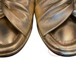 J.Crew Leather Menorca Padded Twist Knot Flat Sandals in Metallic Gold Photo 13