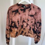 BDG  Black and Brown Tie Dye Cropped Sweatshirt Relaxed Fit Size Medium Photo 0