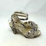 Hobbs London Snake Leather Vivienne Heeled Sandals Size 37 / US 6 Brown Photo 6