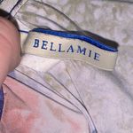 Bellamie Blue Floral Short Sleeve Dress Stretchy Midi Boutique Made in USA Photo 4