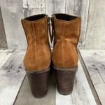 ALDO Suede Boots 8.5 Tan Leather Zipper Ankle Chunky Heel Western Boho Casual Photo 6