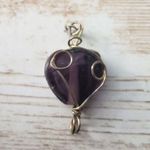 Vintage Pendant Purple With Wire Wrap Photo 0