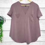 Torrid  Harper Flutter Short Sleeve Blouse Top Size 1X Dusty Mauve Rose Taupe Photo 2