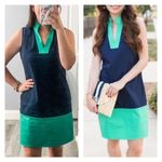 Sail To Sable Tunic Shift Dress Womens Small Mint Green Navy Classic Colorblock Photo 2