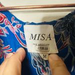 Misa Las Angeles Blue Floral Natasha Cutout Ruffled Midi Dress Size Medium Photo 9