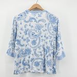 Flora Nikrooz FN by Women's Pajama Set Blue Paisley Print Top Pants Large Photo 6