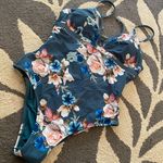 Cupshe Women's Green Floral Lace Up One Piece Swimsuit Photo 4