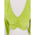 Boohoo Casual Long Sleeve Crop Top Sweatshirt Women's US 10 Neon Lime Photo 2
