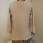 Women Beige Solid Round Neck T Photo 4