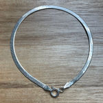 Sterling Silver Herringbone Chain Bracelet Snake Minimalist Unisex Everyday Photo 0