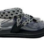 Sanuk Yoga Mat Slingback Black White Floral Sandals 8 Photo 1