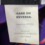 Bonworth Vintage Women’s Purple Red Hat Print Collar Button Front Blouse Size L Photo 5